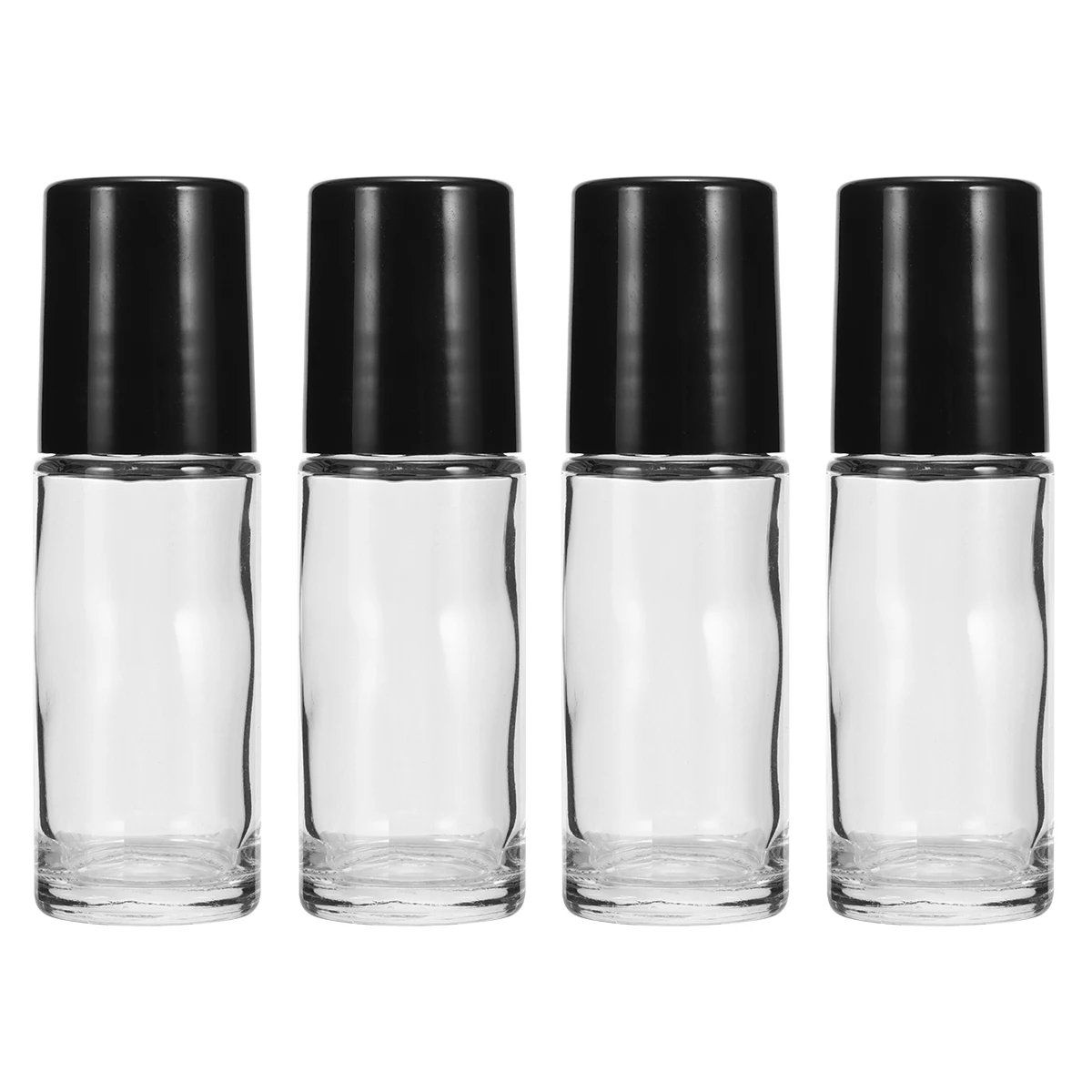 

4Pcs Essential Oil Bottle Leakproof Roll-on Portable Empty Sample Subpackaging Bottle Tight Seal Black Transparent