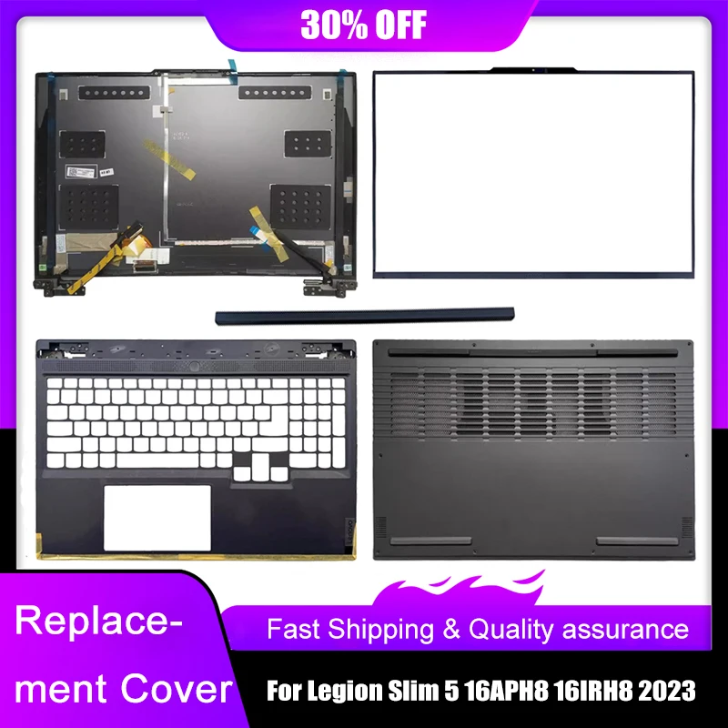 New Laptop LCD Back Cover For Lenovo Legion Slim 5 16APH8 16IRH8 2023 Front Bezel Hinge Cover Palmrest Upper Bottom Base Case