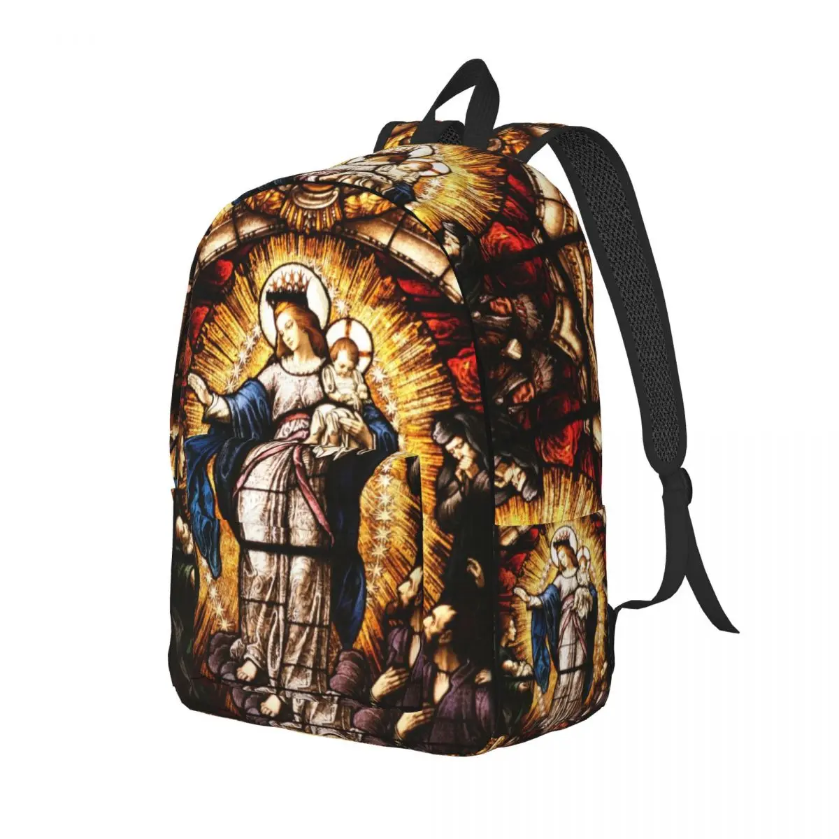 The Virgin Mary Canvas Backpack for Women Men Water Resistant School College Catholic Our Lady of Guadalupe Bag Printing Bookbag