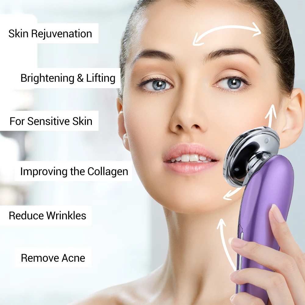 7 In 1 Facial Lifting Beauty Device EMS Microcurrent Vibration Massage Skin Rejuvenation Cleaning Care Face Firming Massager