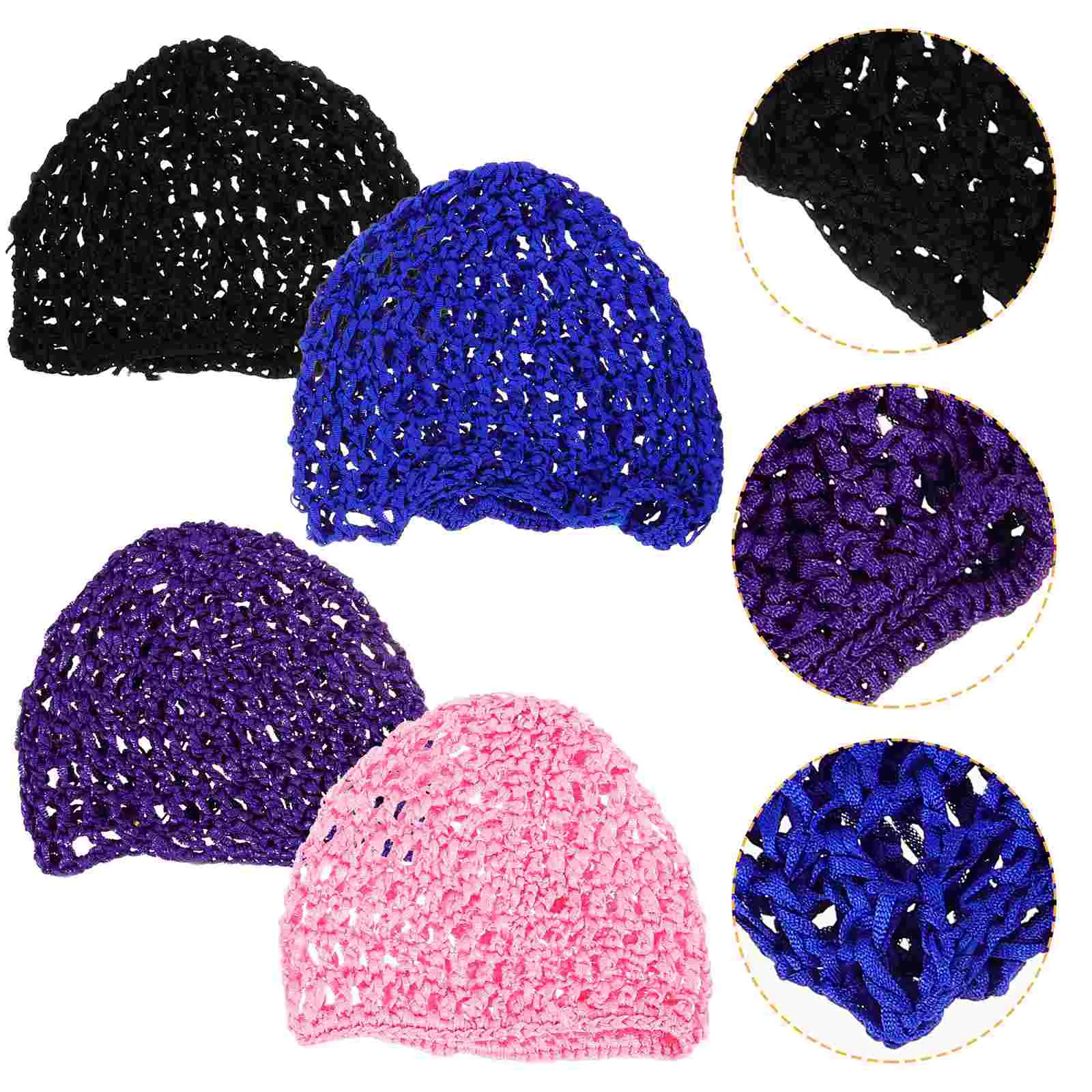 4 Pcs Scarf Cap Hair Net Miss Womens Hat Sleeping Caps for to Protect Fabric Bonnet Lady Mesh Hats