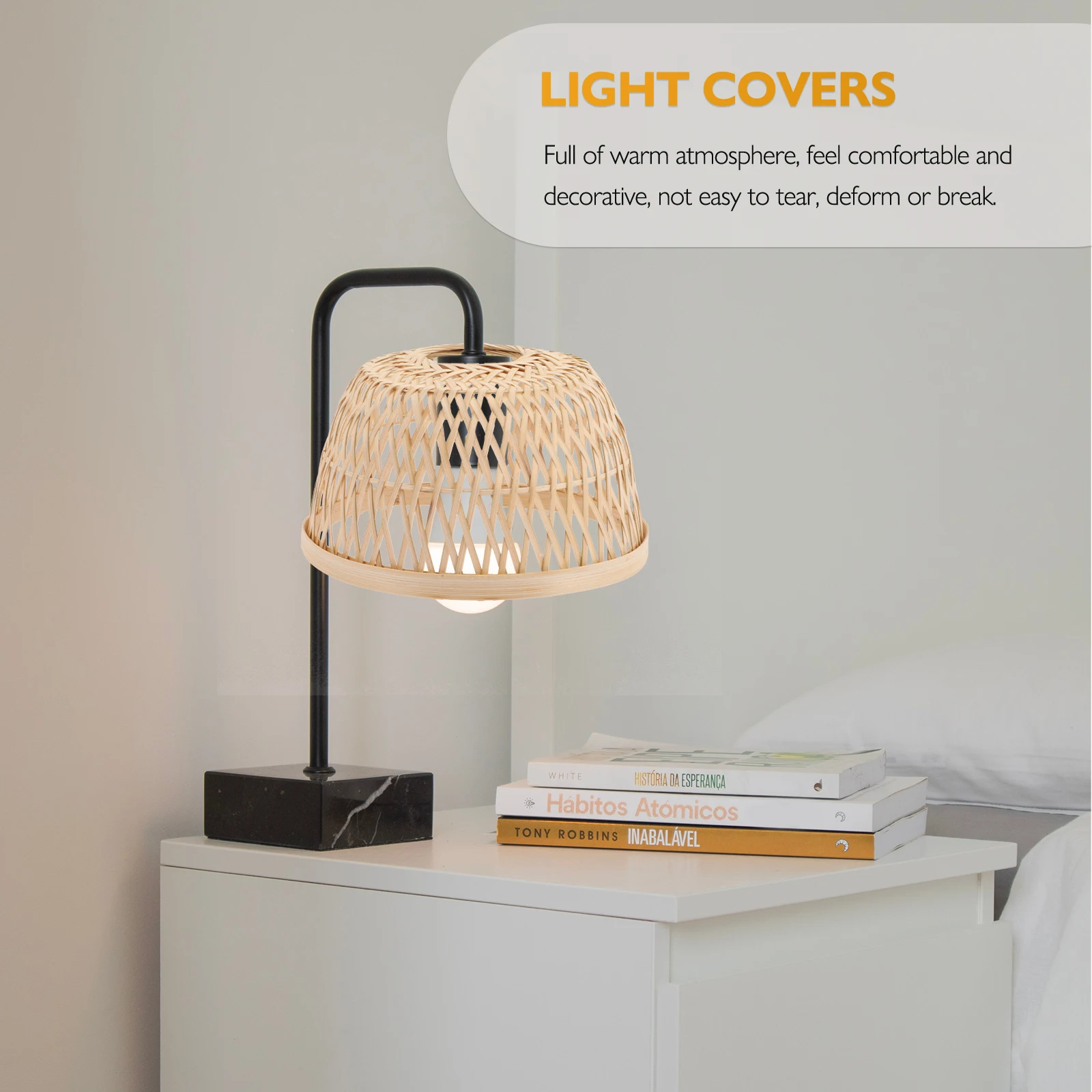 Bamboo Woven Shade Pendant Light Pendant Light Cover Cover Rustic Style Hanging Lampshade for Home Hotel Durable Sturdy