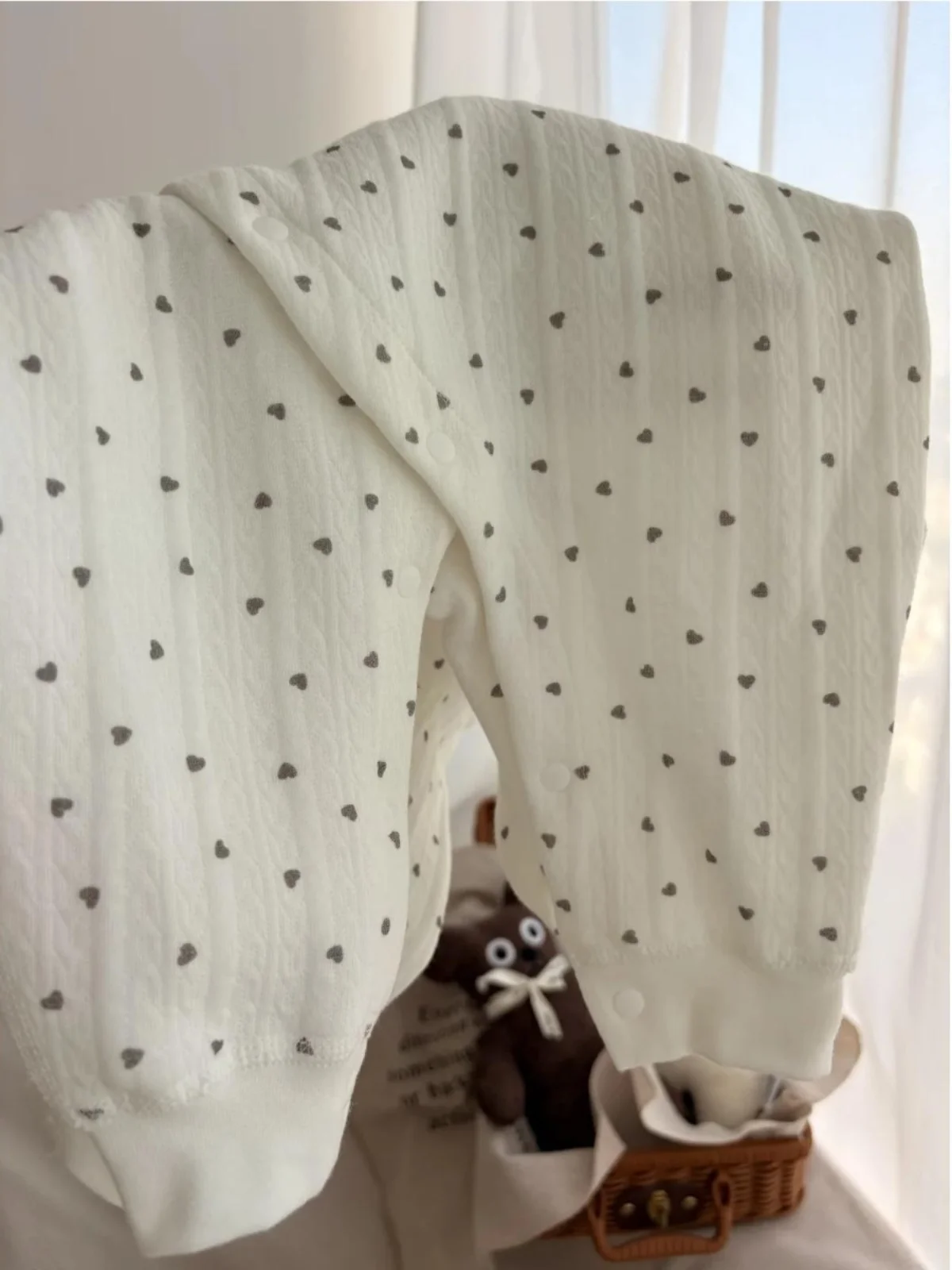 아기용 면 티셔츠-이중 면 소재 남아 여아 봄 가을 따뜻한 클링 수트 유아복 봄 패션 스트레이트 레그