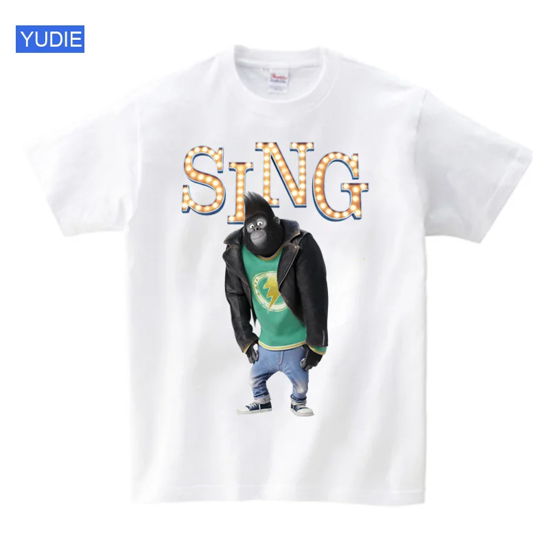 Sing Movies T Shirts Sing Kids Party Shirt Johnny Gorilla Shirt Kids Summer T Shirt Boys Girls Children Teen Boys Shirt Children