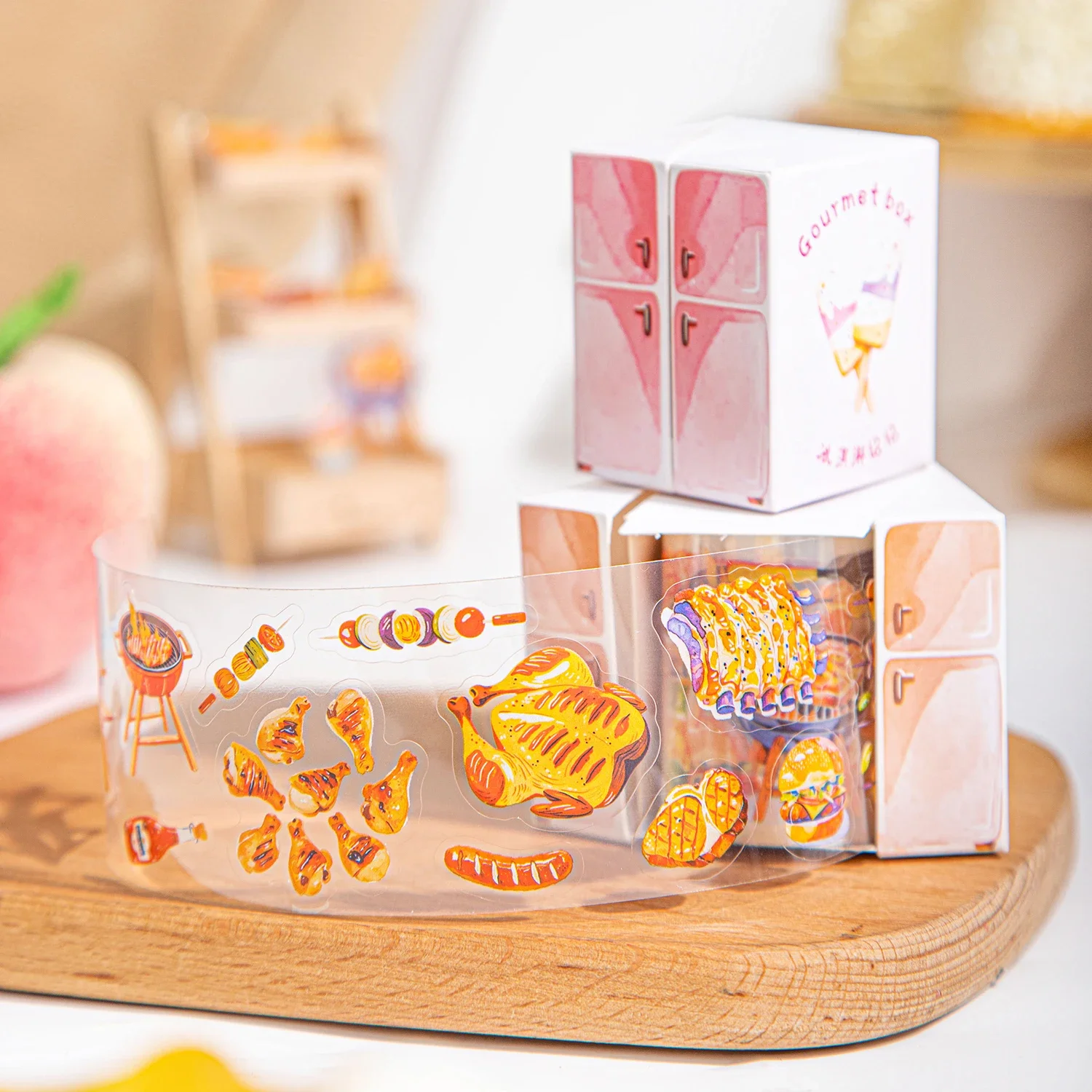 

50 мм * 200 см пищевая коробка серии Kawaii фруктовый торт ландшафтный дизайн ПЭТ лента в штучной упаковке креативный DIY материал для журнала коллаж канцелярские принадлежности