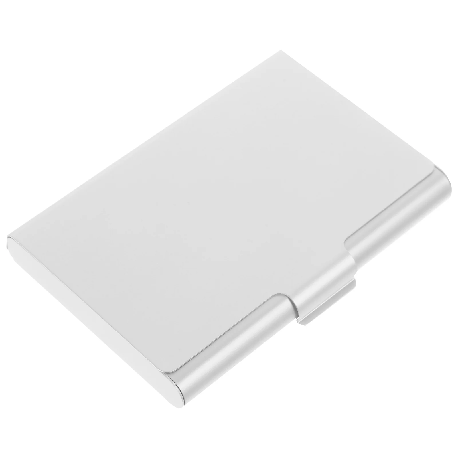 

Business Card Organizer Box Holder for Desk Display Stainless Steel Silver Aluminum Alloy Travel