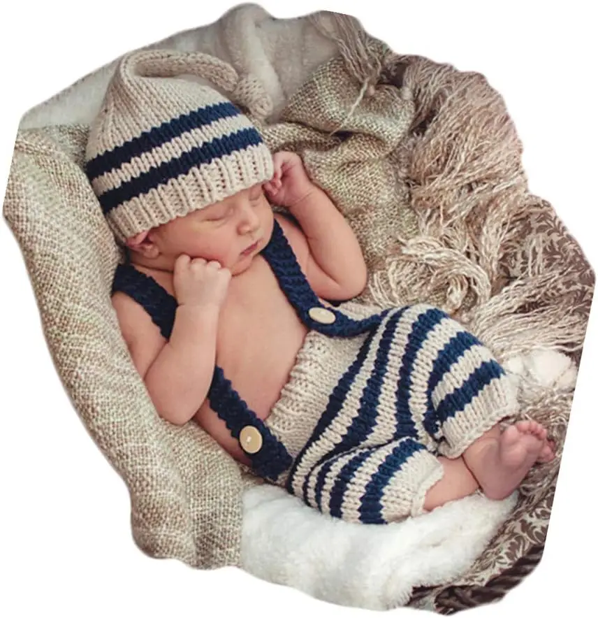 

Adorable Newborn Baby Costume Set for Photography - Hat and Pants Outfit