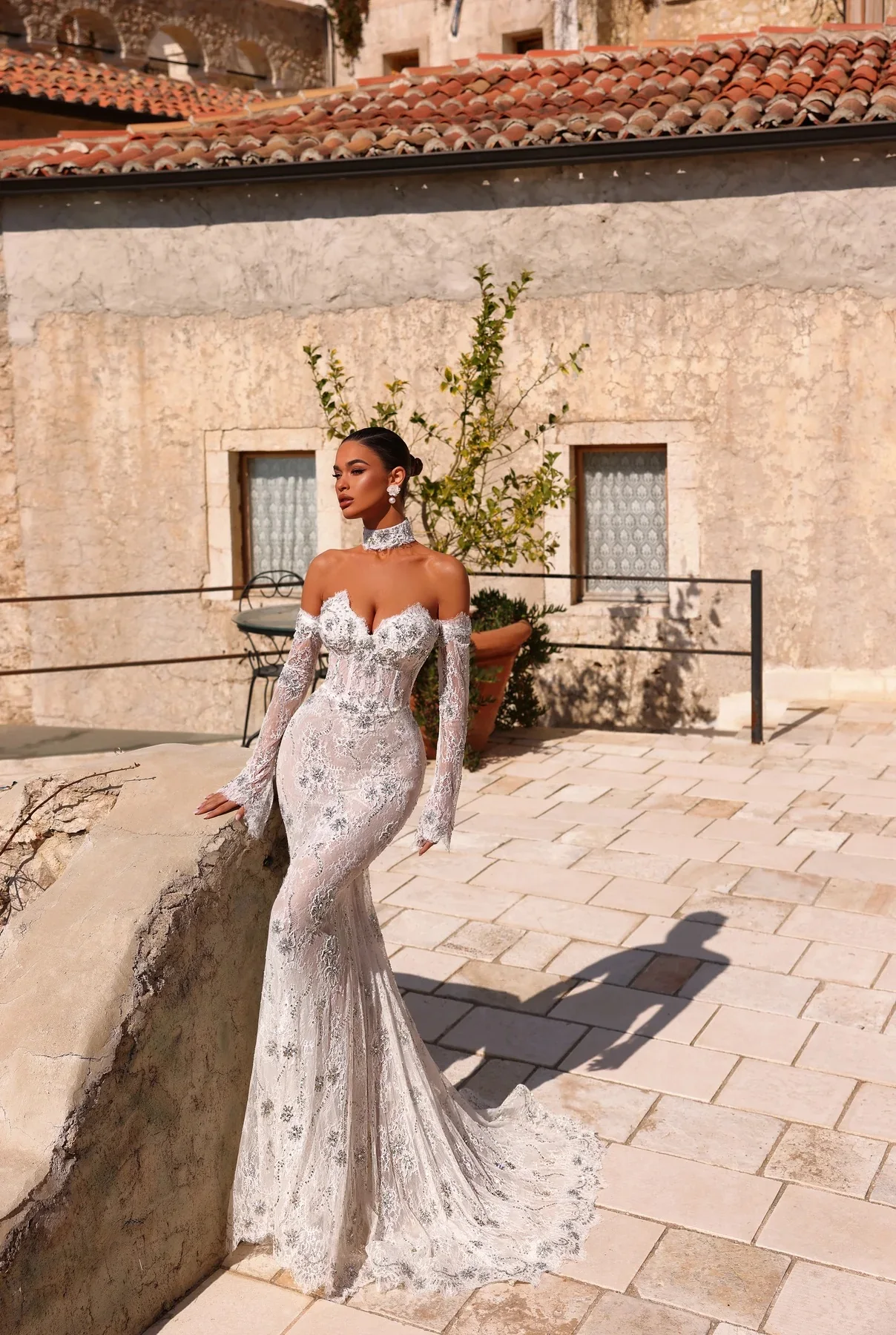 

Роскошные свадебные платья 2025 г. Корсетное платье на заказ Vestido De Novia Tallas Curvy Sirena Mangas Largas Кружевное платье Vestidos Novias Boda
