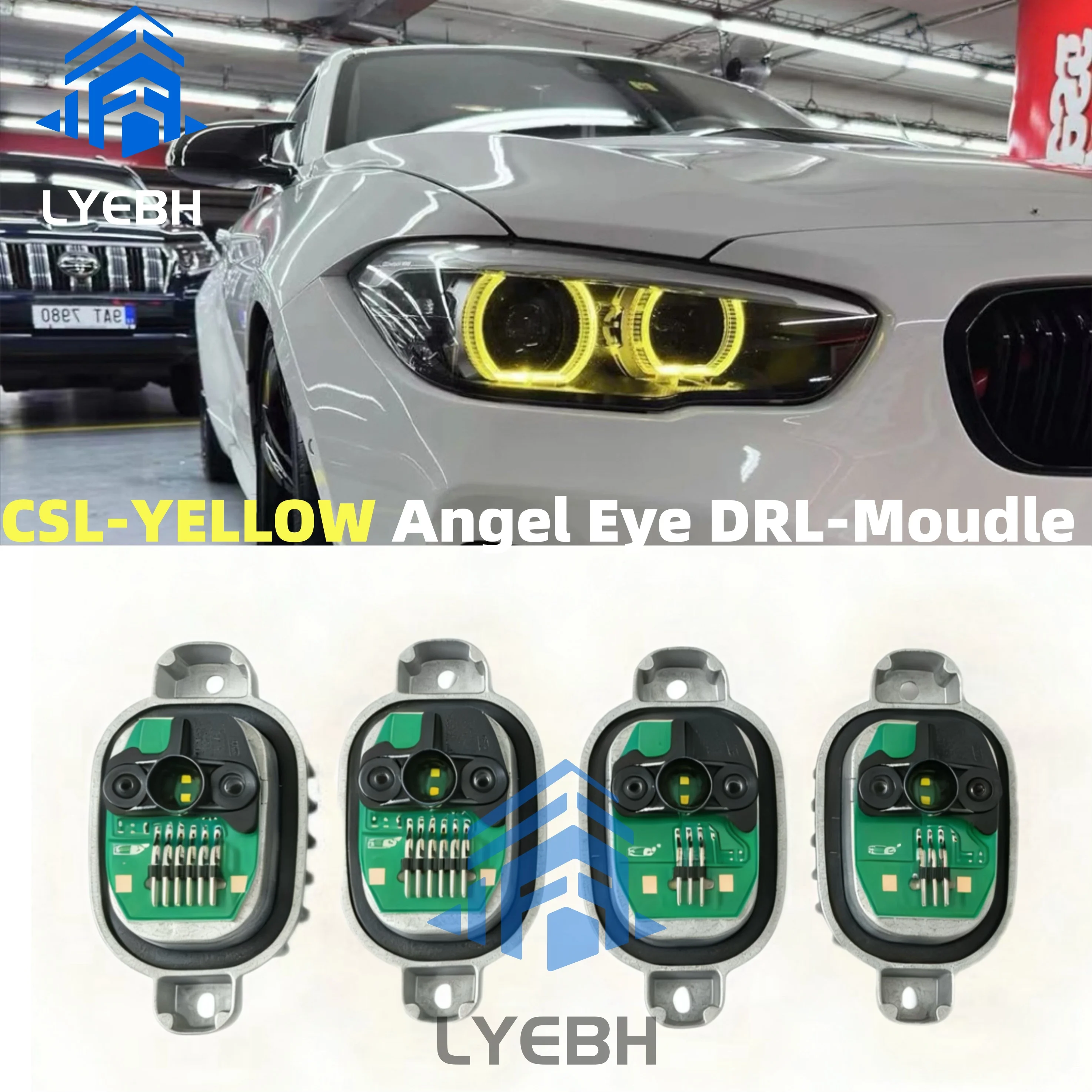 

Желтая ангельские глазки DRL для BMW серии 1, 2016 2017, 2018 F20 F21 LCI, светодиодные фары дневного света 63117428425