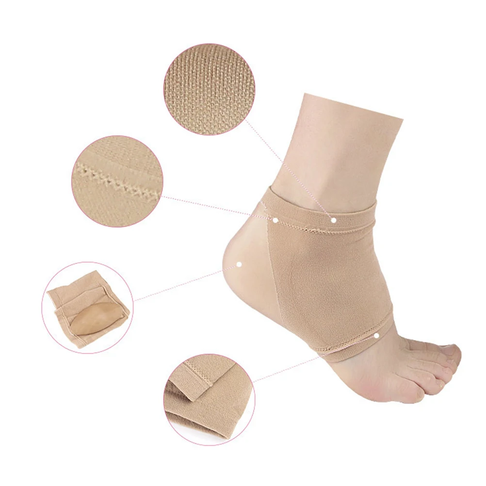 

1 Pair Gel Heel Socks Anti-Dryness Moisturizing Foot Care Tool For Women Girls Skin Color Pain Relief Heel Tendonitis