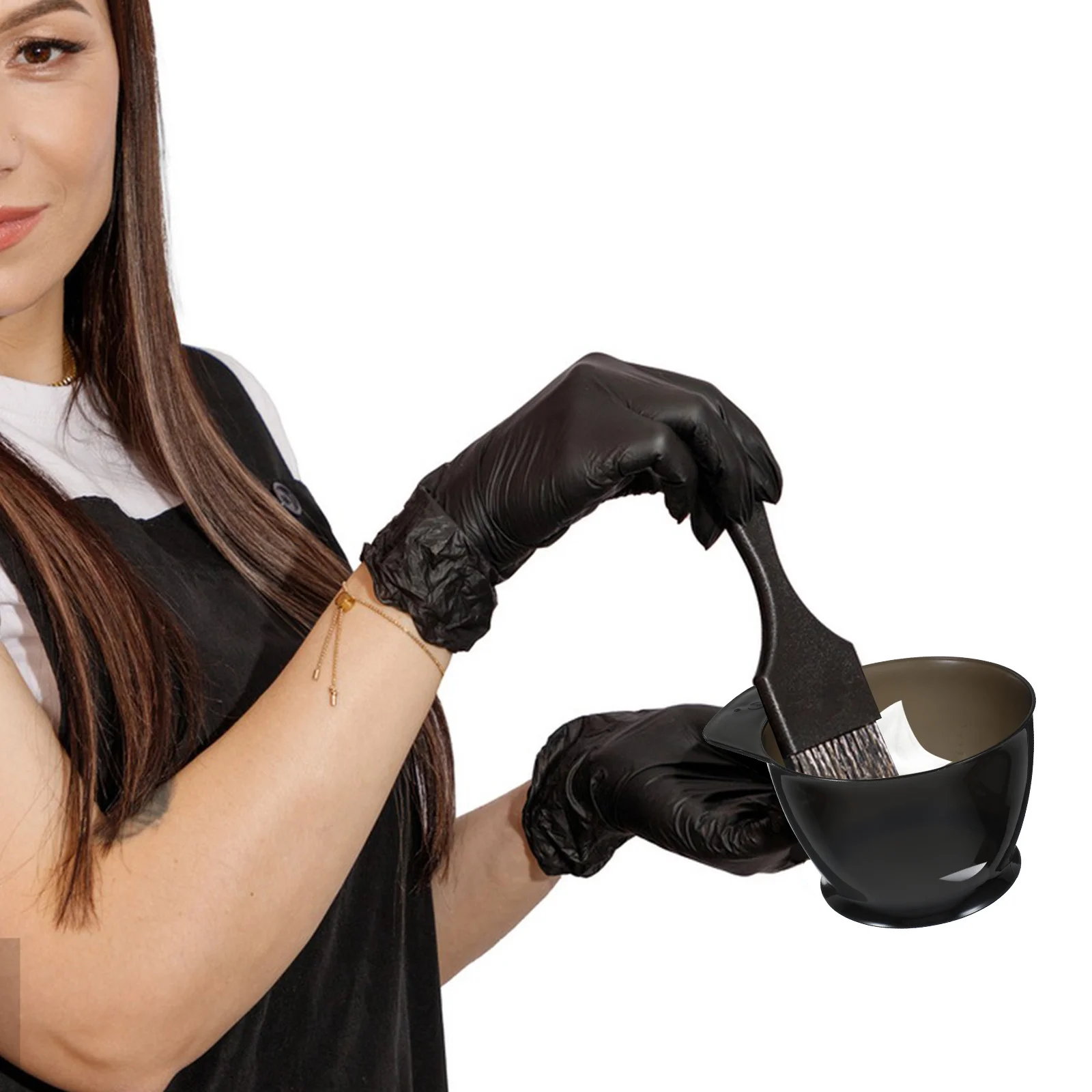 2Pcs Hair Coloring Bowl Set with Scale Non-Slip Bottom for Mess-Free DIY Hair Dyeing Tinting Bowls Salon Color Bowls