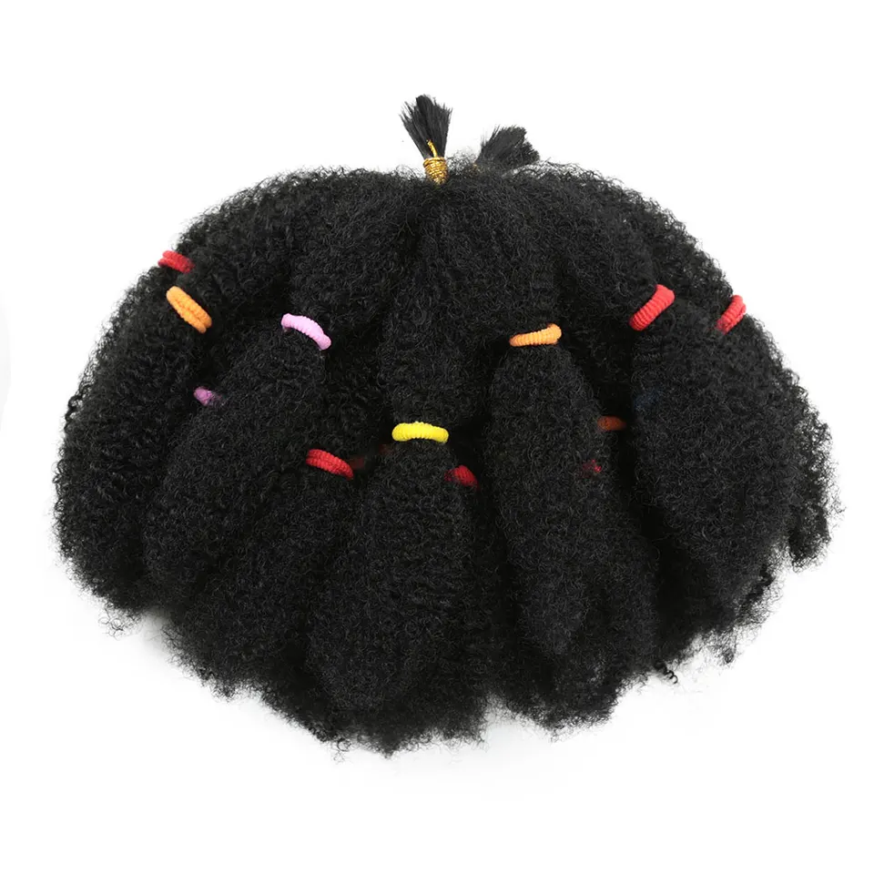 Cabello afro kinky de 12 pulgadas sintético preestirado, cabello para trenzas afro kinky twist, ganchillo 3