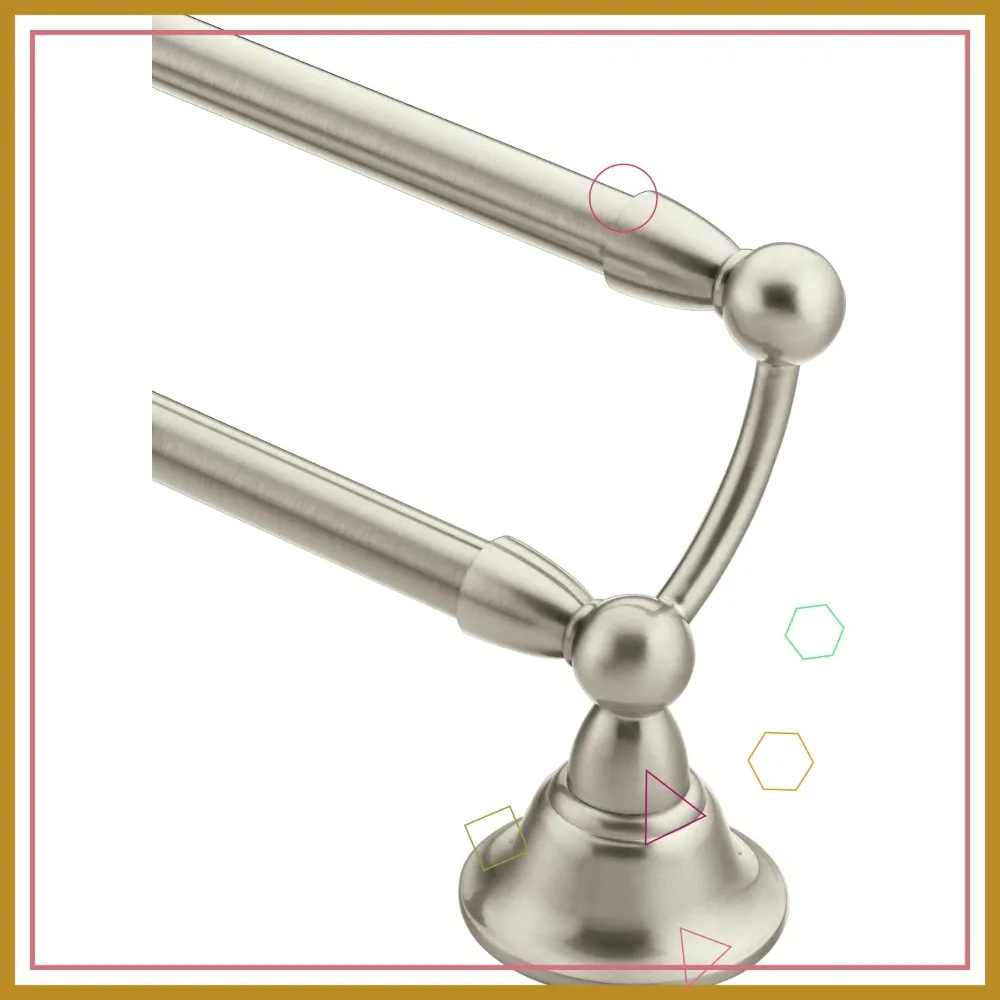 

24-Inch Double Bathroom Towel Bar, Brushed Nickel Wall Mounted Hanger with Two Rods, Spot Resist Finish