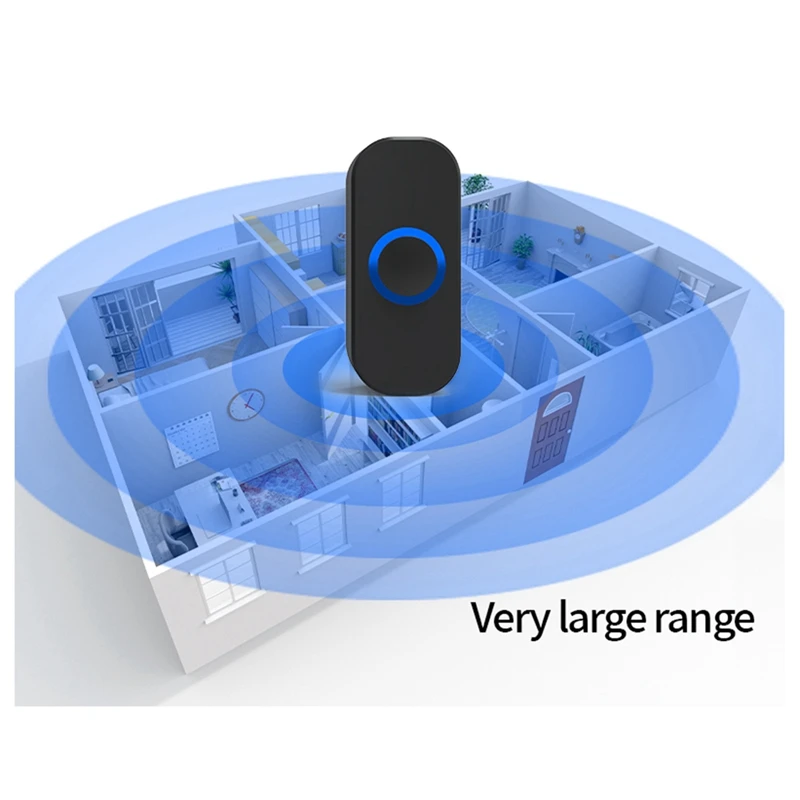 JABS Wireless Doorbell Waterproof Smart Doorbell Home Door Bell Intelligent 4-Level Volume Control 32 Songs Doorbell