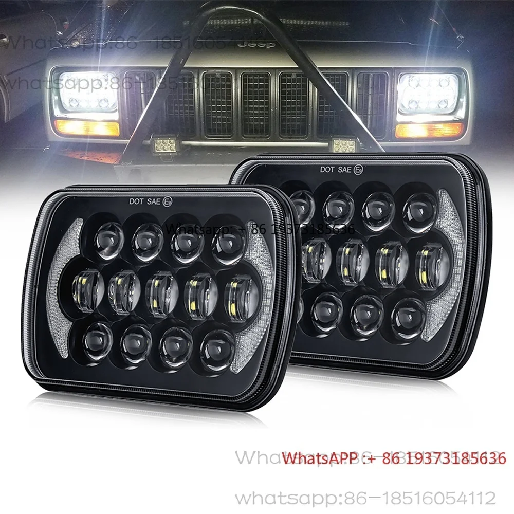 

High Quality 7 Inch 105W Truck Light 5X7 Led Headlight 7X6'' LED Square Sealed Beam Headlights with DRL for Toyota Hilux Pickup