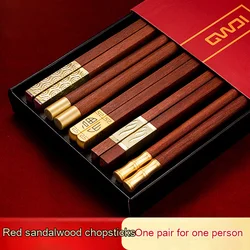 5/6/8/10 Pairs Red Wood Chinese Chopsticks High Quality Beautiful Tableware Non Slip Sushi Food Grade Kitchen Chopstick Set