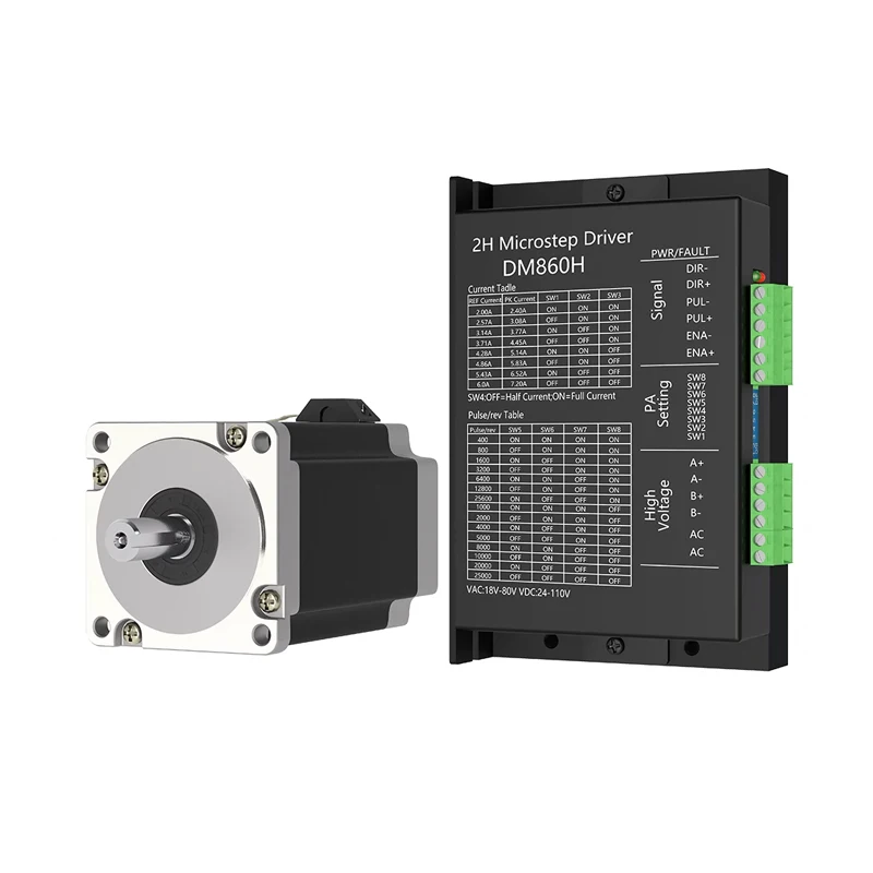 Nema34 86HS156mm Stepper Motor Driver Kit 12.5NM DC48-80V/AC36-60V + Driver DM860H/MA860H For CNC Engraving Milling Machine