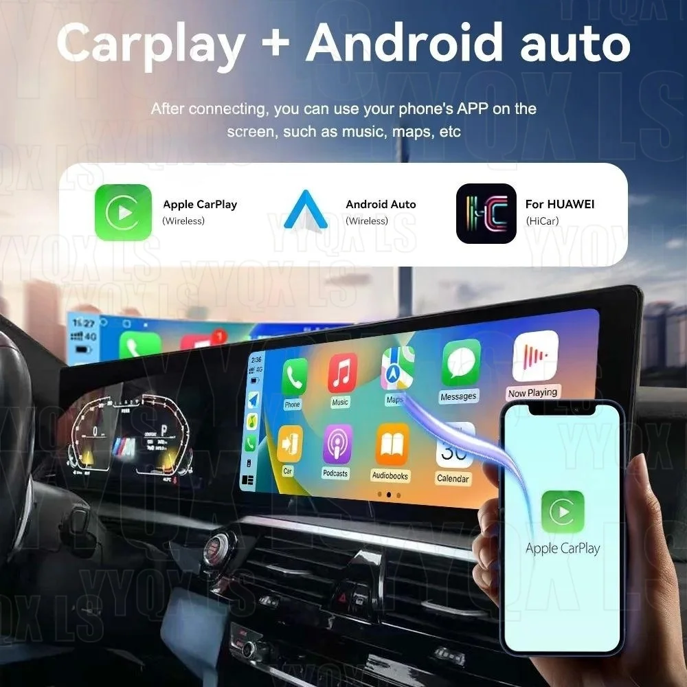 25 Inch Dual Screen Odometer Carplay Android 15 For BMW 5 Series F10 F11 F18 2009-2017 Car Multimedia Player Car GPS Navigation