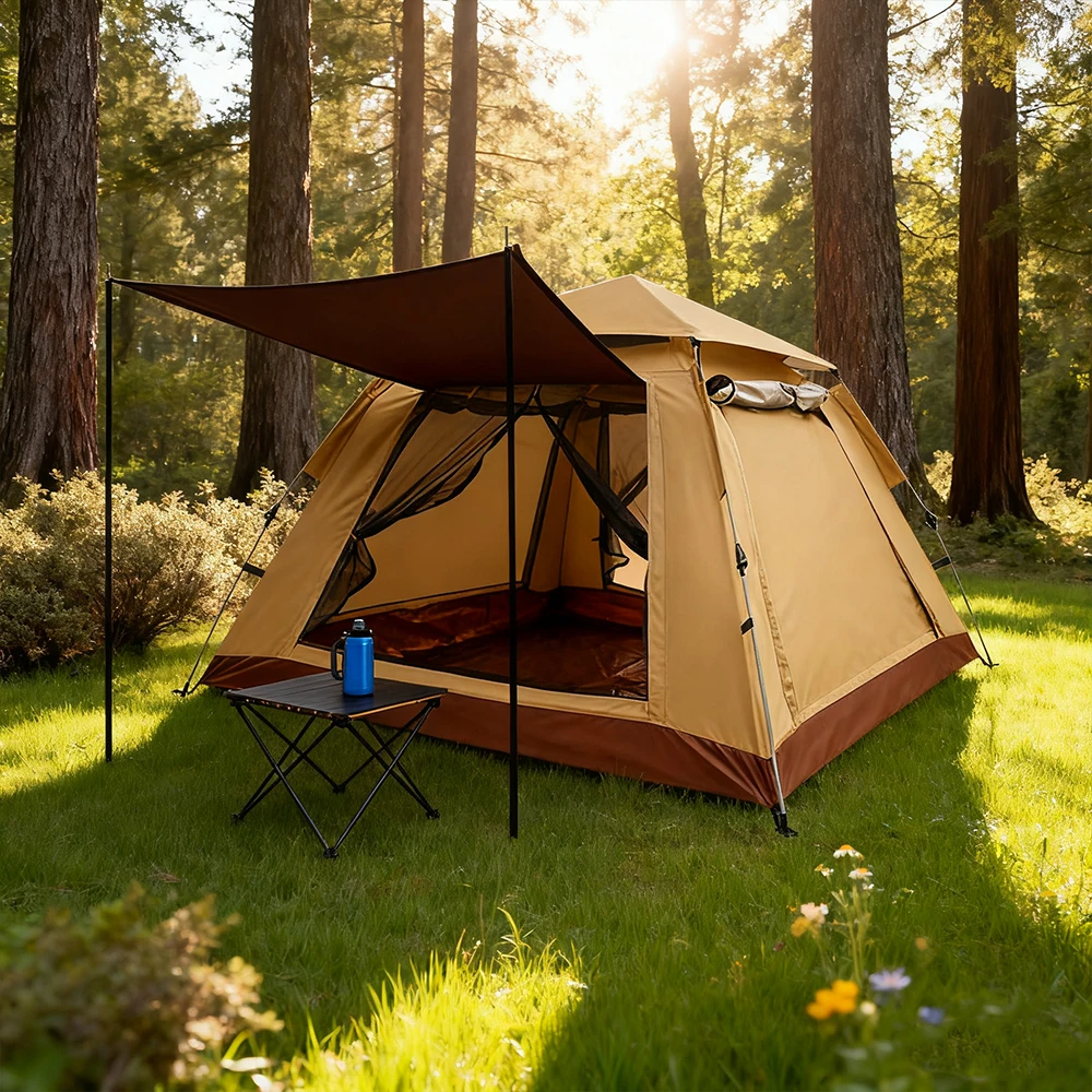 

STLF Portable One-Bedroom Family Tent for 2-3 People Quick-Opening Automatic Outdoor Camping with Oxford Fabric