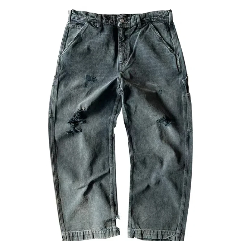 Y2k High Street ERD Washed Destroy Cargo Pant Casual Baggy Jean Mens Designer Pant Men Trouser