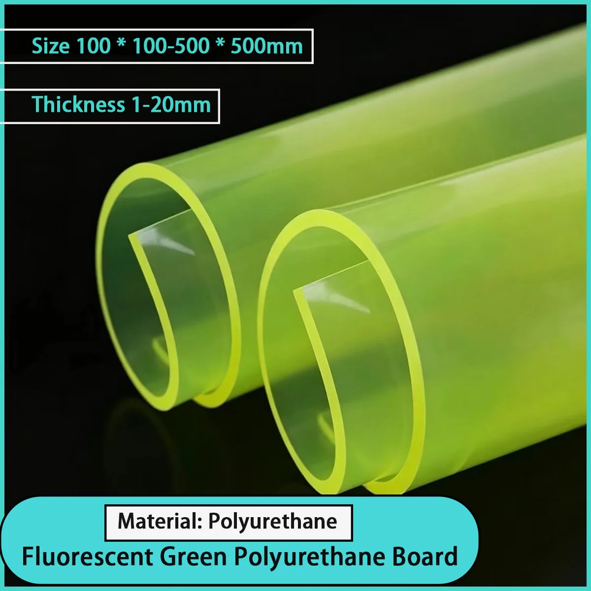 1-20mm thick fluorescent green polyurethane board suitable for various purposes such as warning signs, liners, etc