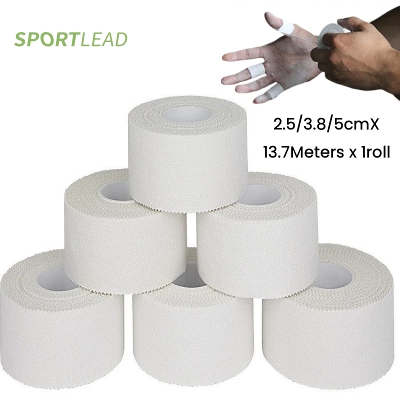 1Pc 100% Cotton Athletic Tape Easy Tear No Irritating Adhesive Tape Muscle Joint Protection Injury Prevent Football Sports