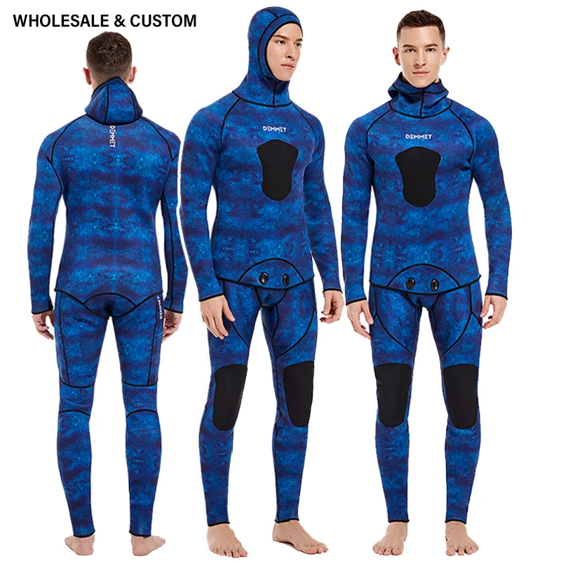 Camouflage fish hunting suit two-piece set men's 3MM neoprene wetsuit, warm and cold-proof, snorkeling, surfing, swimming wetsui