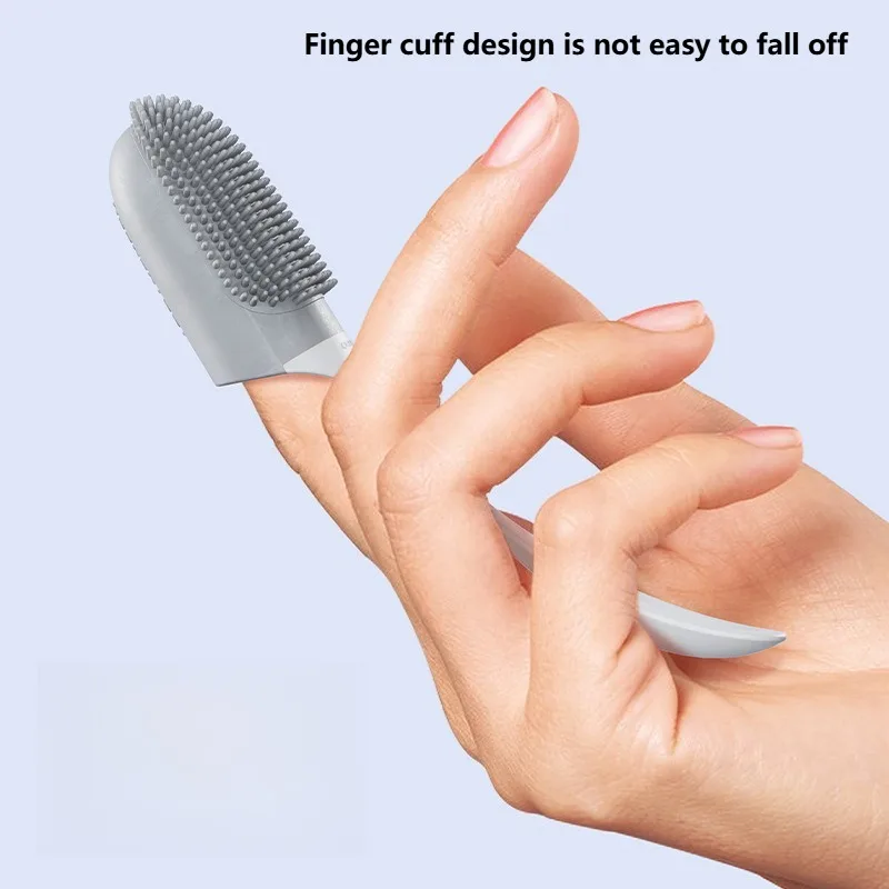 Pet Finger Toothbrush, Soft Silicone Dog Cat Teeth Cleaning Brush, 360° Oral Dental Care Brush for Puppy Kittens Bad Breath