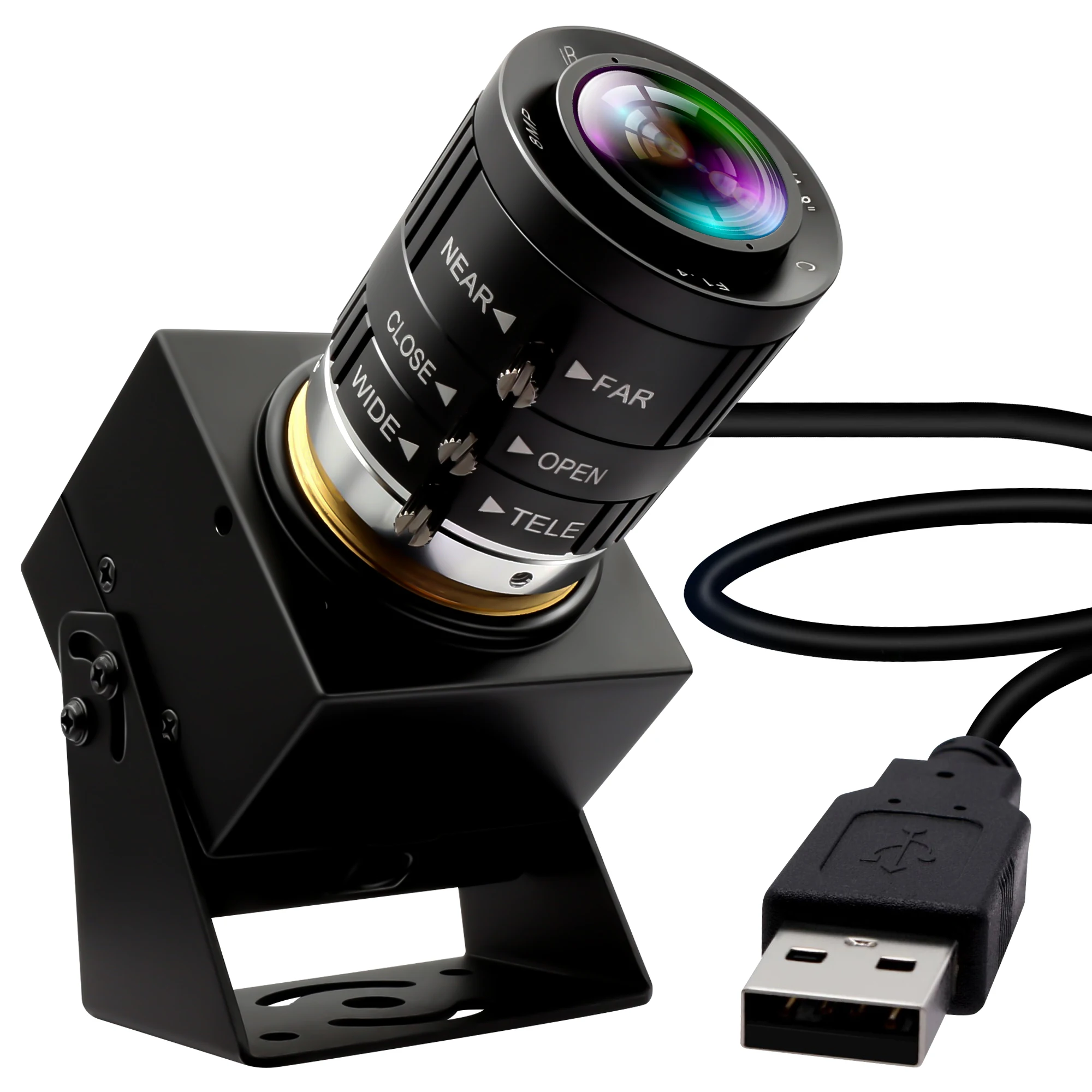 ELP 5MP Global Shutter USB Camera 3X Zoom High Speed 5MP 50FPS 1080P 60FPS Webcam for Industrial Inspection Traffic Monitoring