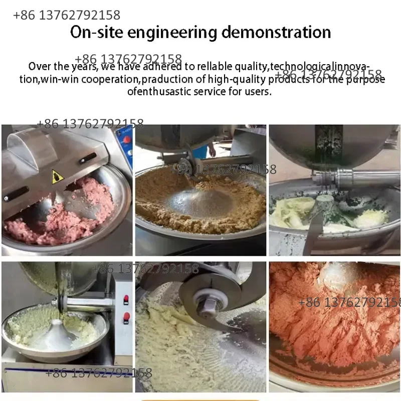 【2026】 Large Capacity Stainless Steel Blade Automatic Bowl Cutter Meat Mixer 5.1KW Power for High Volume Sausage Hot Dog Meat