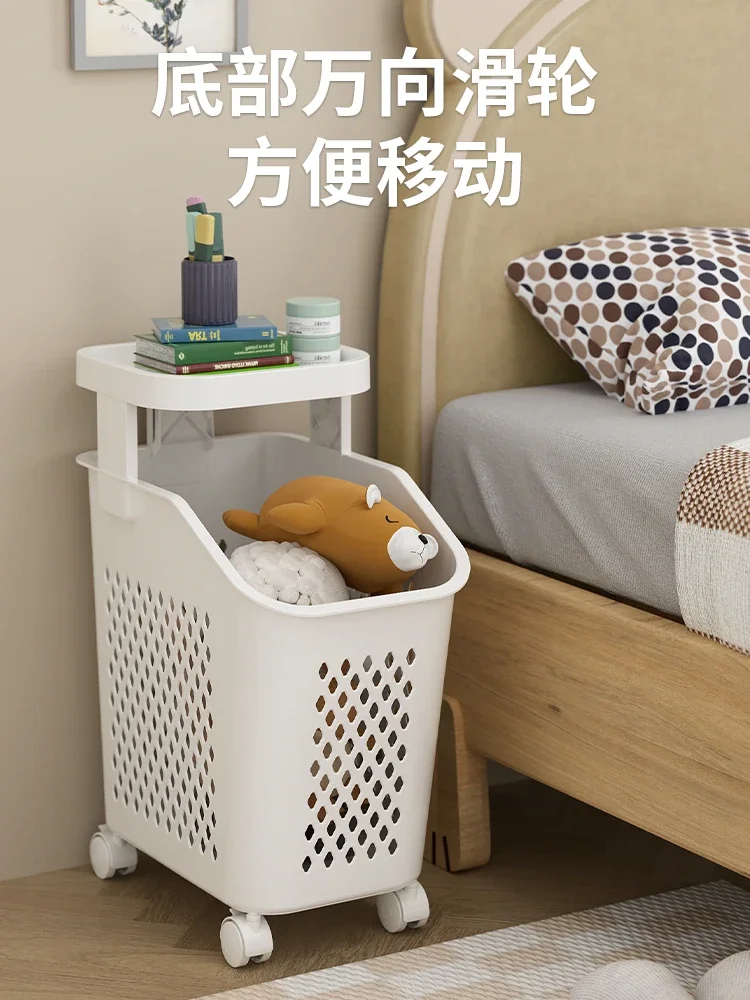 Dirty Clothes Basket Storage Basket Net Red Detachable with Pulley Household Toilet Sewing Dirty Clothes Basket Storage Tool