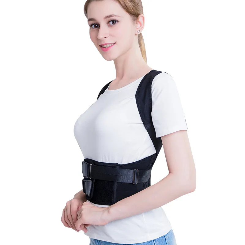 جديد للجنسين الحدباء مصحح الوضعية تنفس غير محاكاة قابل للتعديل دعامة الظهر المرنة مع الأشرطة الكتف #2