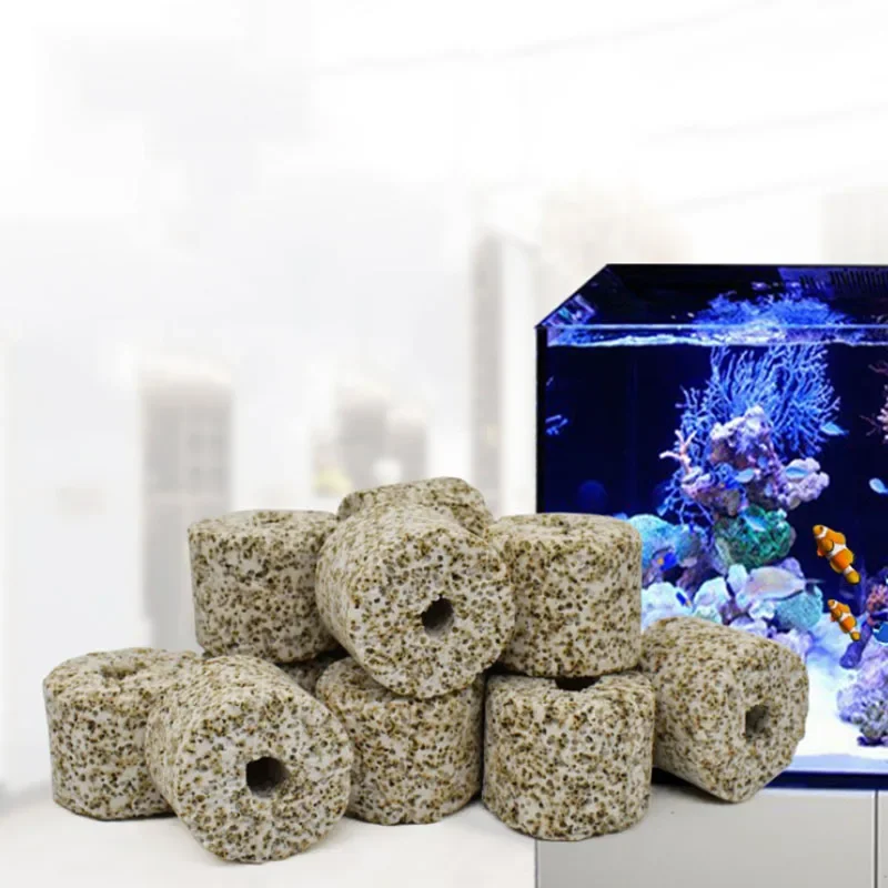 

100g 9pcs Filter Media Aquarium Filter Natural Minerals Ring for Aquarium Filtration Biological Ring Baterial House Fish Tank