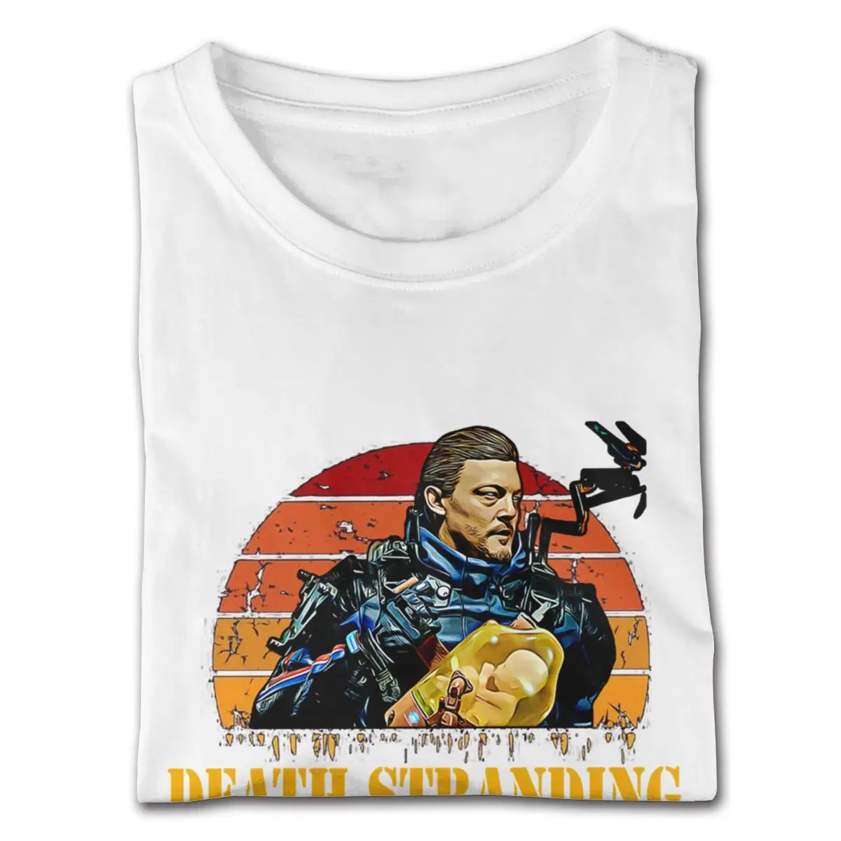 Sport Vintage Death Art Stranding Game For Fans Shirt for Men Custom Made Short Sleeved Soft Cotton White O-neck Tees Shirts