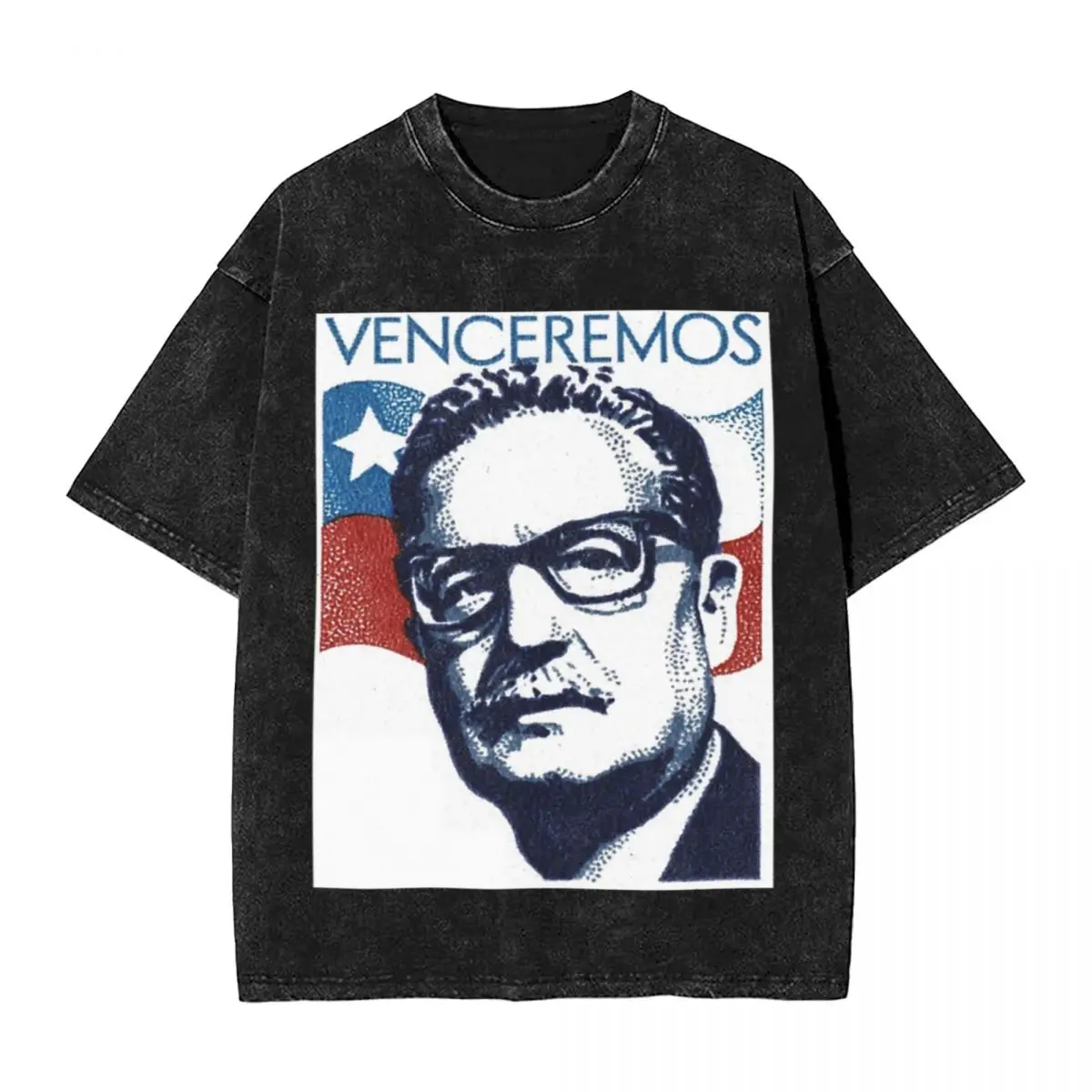Salvador Allende Retro Chic Una camiseta vintage de gran tamaño
