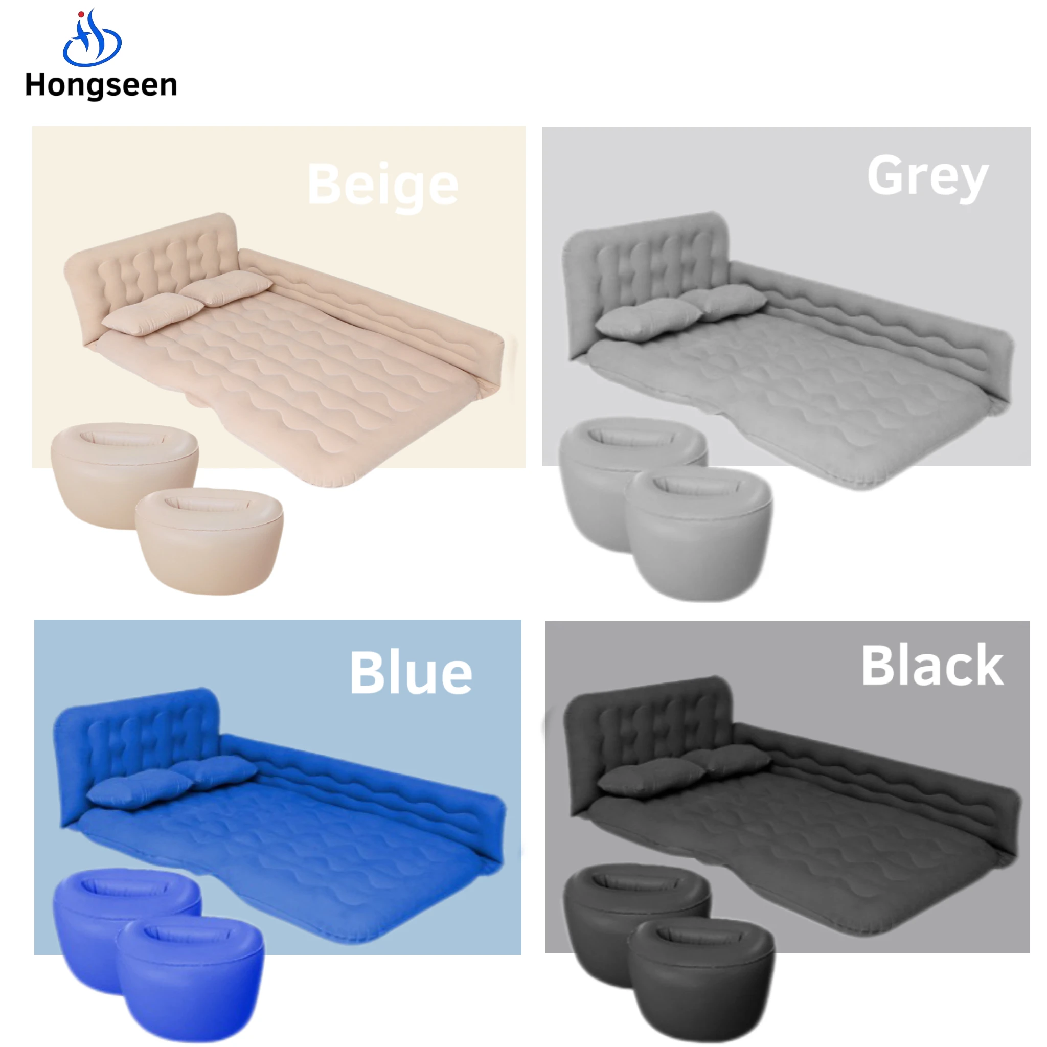 カスタマイズ可能な後部座席用車載エアマットレス、自動膨張式マットレス、分割式車載エアベッド、キャンプ旅行用エアマットレス