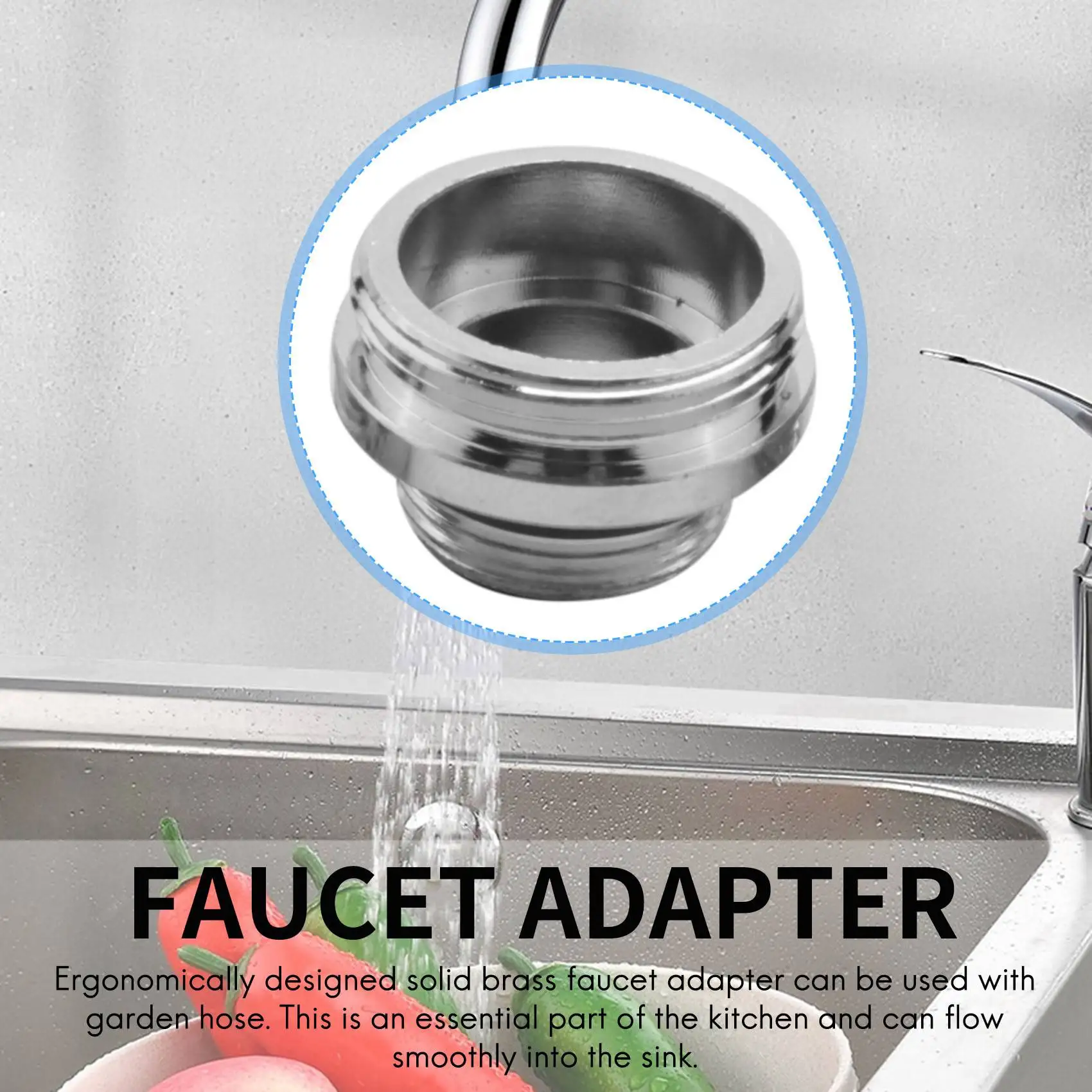 *A14E Faucet Adapter Kit-Male Faucet Diverter Adapter for Sink - Garden Hose Connector- Water Filter- Kitchen Faucet Adapter