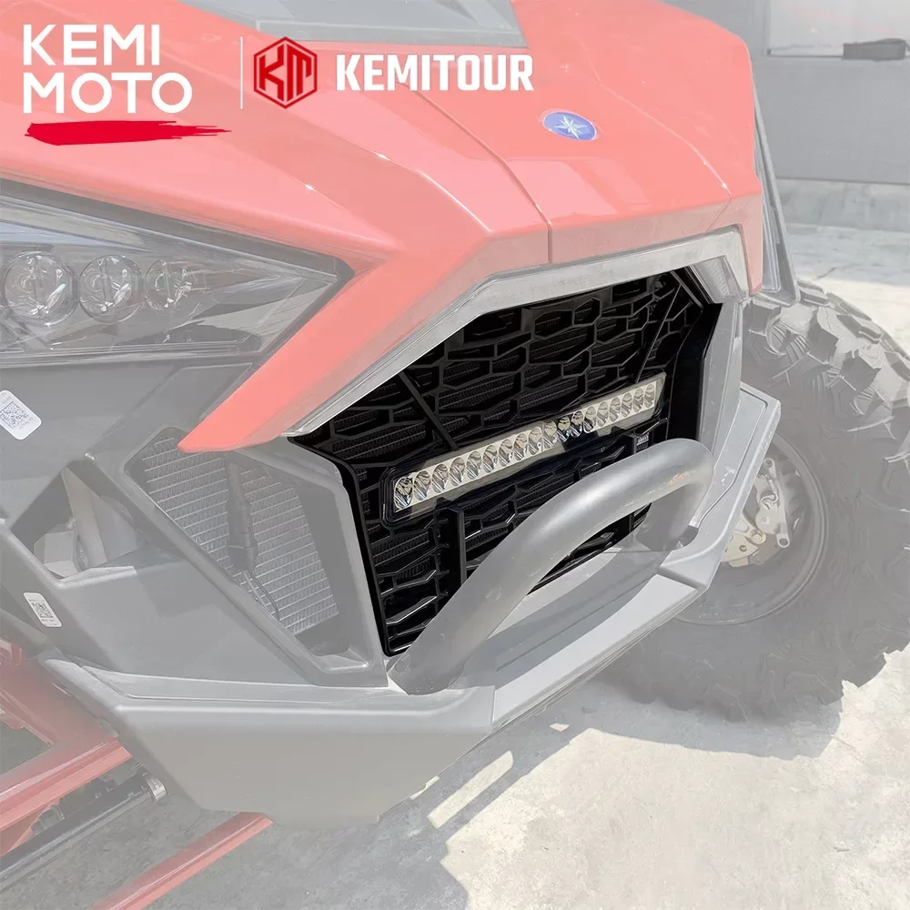 KEMIMOTO PRO XP UTV PP Front Bumper Mesh Grille Grill LED Light Compatible with Polaris RZR Pro XP / XP 4 2020 2021 2022 2023