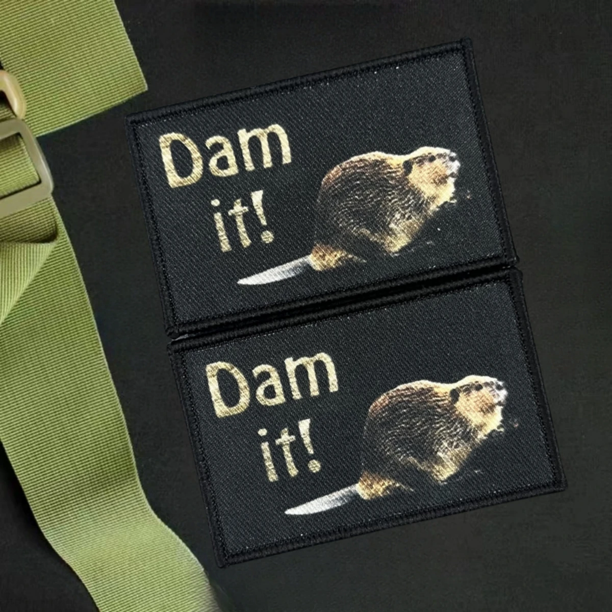 Dam It! Guinea Pig Tactical Morale Badge Patch Military Armband Printed Hook and Loop Patches for Clothing Backpack Sticker