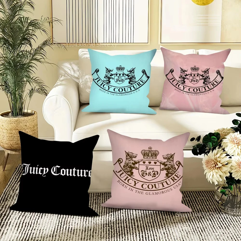 J-Juicy C-Couture Pillow Case Square Pillow Bedroom Sofa Leisure Comfort Cushion Car Living Room Home Decoration 40X40