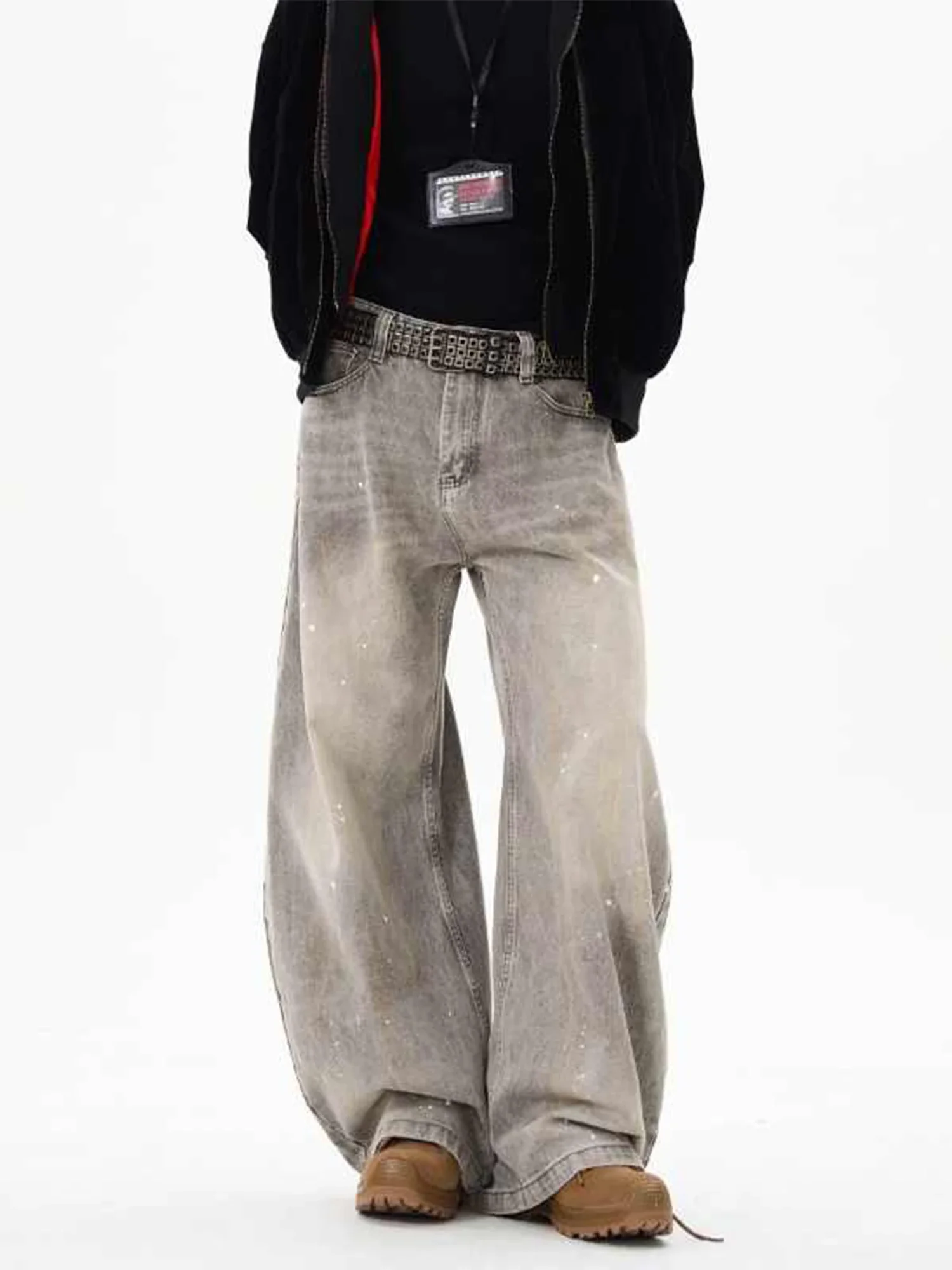 

Women Grey Y2k Boyfriend Jeans Japanese 2000s Style Bent Knife Jean Pants Vintage Harajuku Hip Hop Baggy Denim Trousers Clothes
