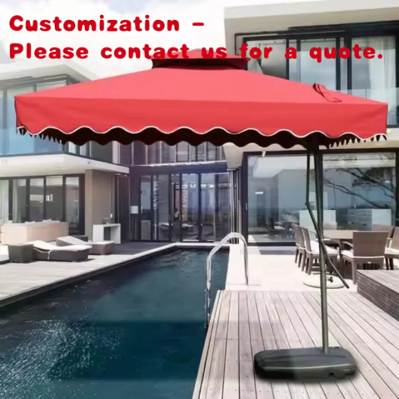 custom.Heavy Duty Outdoor Patio Straw Parasol Steel Frame and Polyester Base Pool Side Garden Courtyard Hospital or Warehous