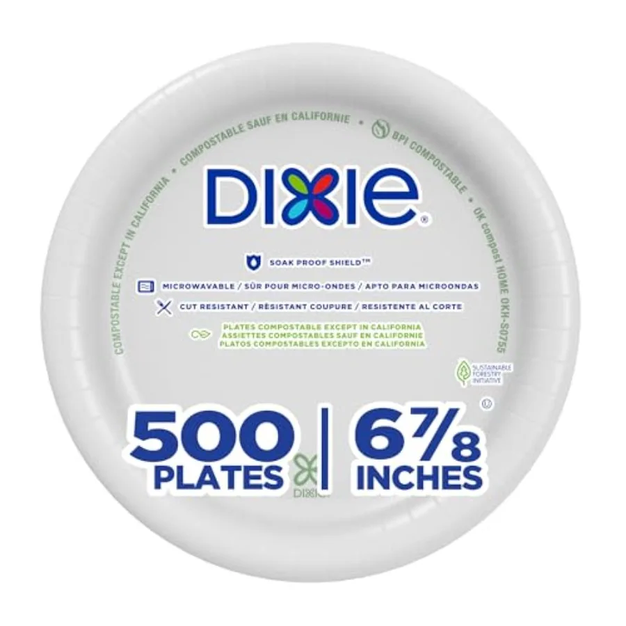 

Бумажная тарелка среднего веса 7 дюймов, белая, 500 шт. (125 пластин в упаковке, 4 упаковки в футляре)