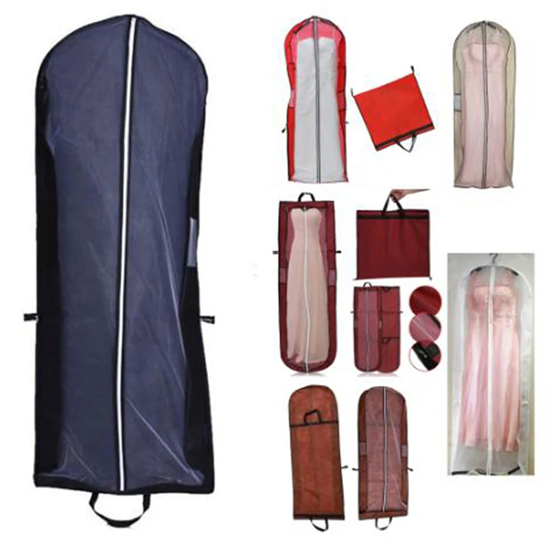 طويل 150 سنتيمتر 180 سنتيمتر المحمولة فستان الزفاف غطاء غبار ثوب الغبار غطاء المنزل طوي صندوق تخزين ملابس أكياس لزفاف العروس #2