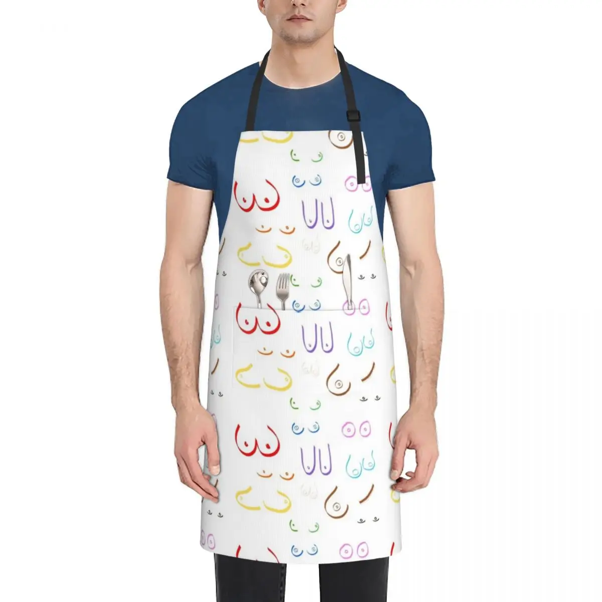 

Rainbow Boobs Apron Restaurant Women's Chef Uniform Women Apron