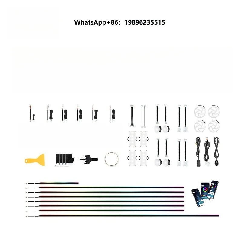 Voice Control Ambient Lighting Systems with K4 PLUS 6 in 1 LED Strip Lights for Car Interior Decor