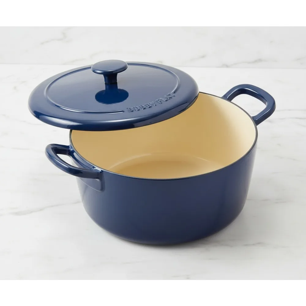 

5.5QT Enameled Cast Iron Dutch Oven with Self-Basting Lid, Oven Safe 500°F, Perfect for Home Chefs Cooking Stews & Bread