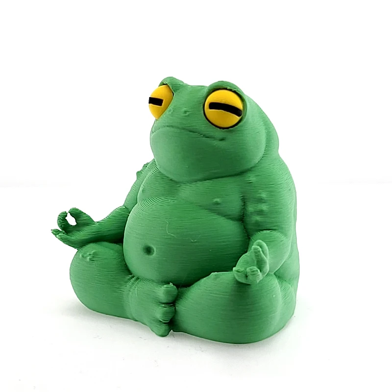 Cute Meditating Frog Figurine 3D Printed Yoga Frog Statue Creative Home Decoration Desk Ornament Relaxing Gift