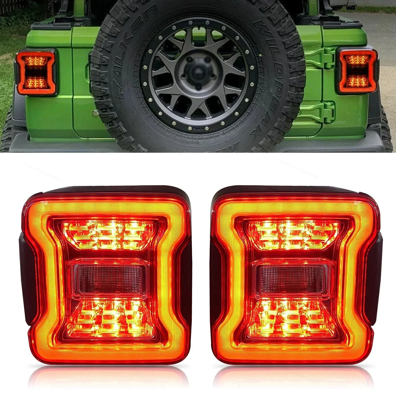 LED Tail Light Rear Brake Lamp for Jeep Wrangler JL 2018-2022 EU Version Reverse Light Daytime Running Lamps Smoked Black Shell