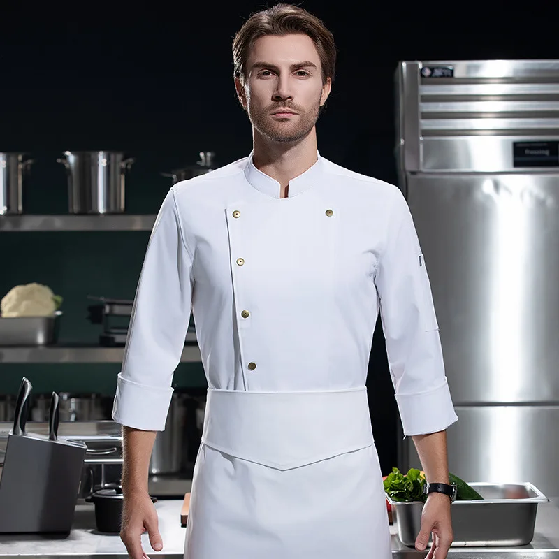 Männer Restaurant Koch Jacke Frau Hotel Cafe Chef Uniform Food Service Langarm Arbeitskleidung Catering Backen Arbeitskleidung